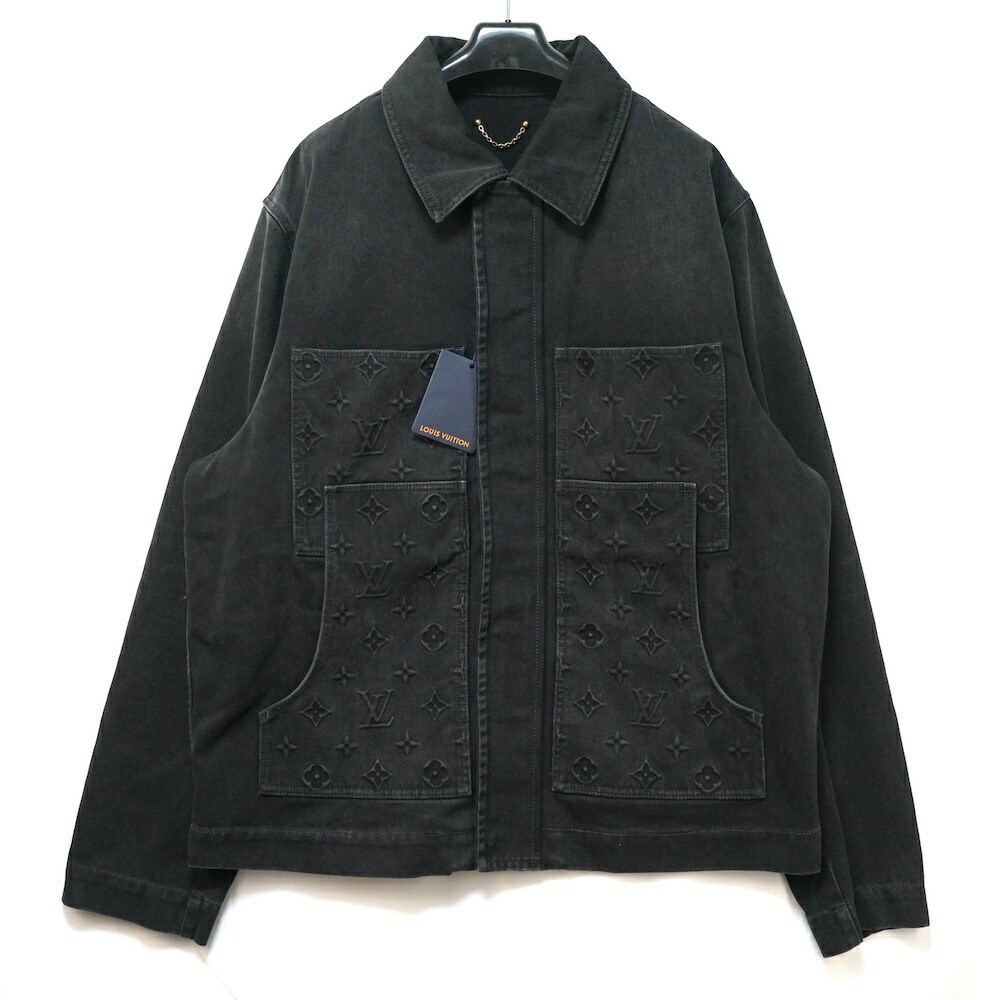 LOUIS VUITTON ルイヴィトン モノグラム エンボス ジップアップ デニム ジャケット ブラック 50.56サイズ RM242MQ CCU HRA50W 【中古】新古品｜OPINION COSMETIC