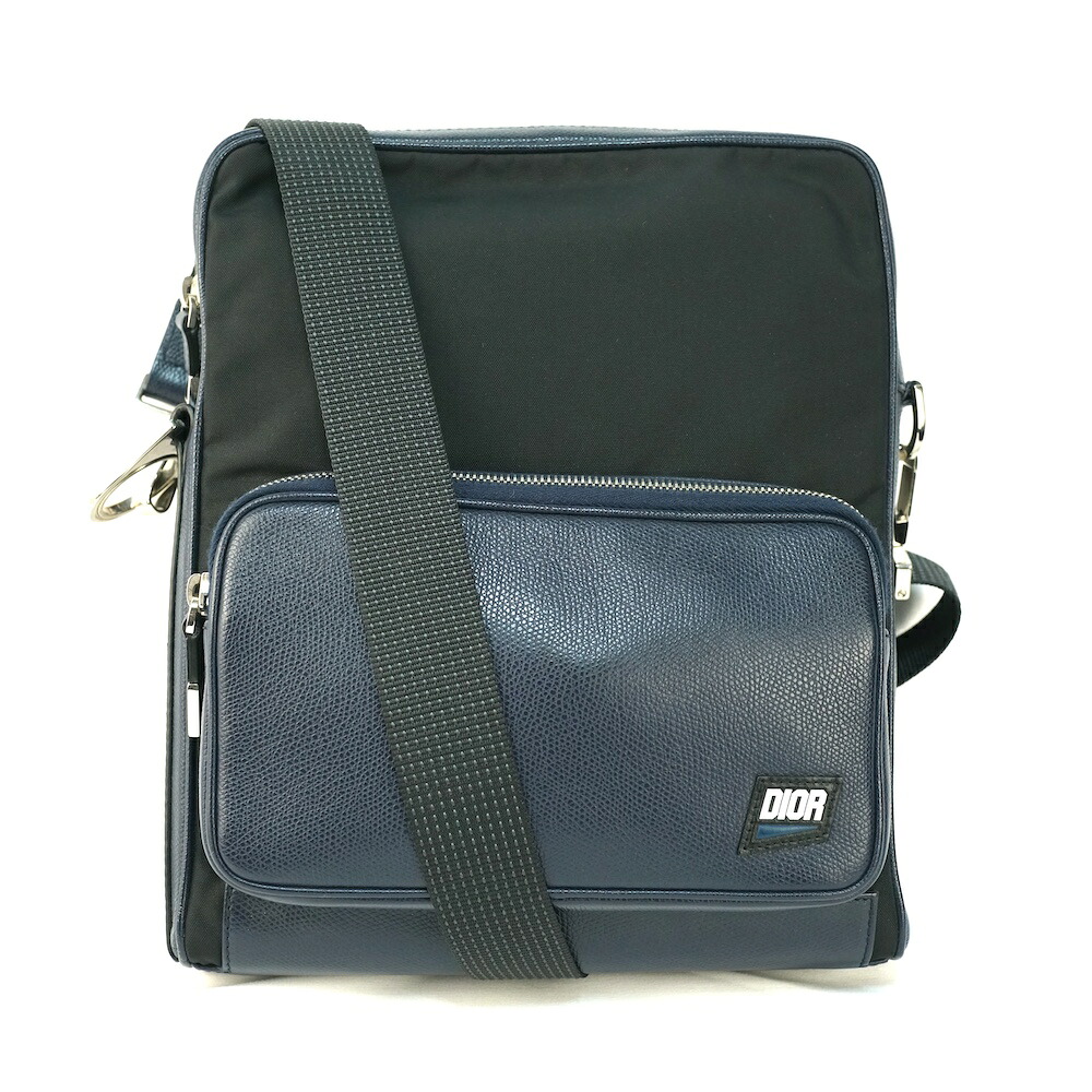 DIOR HOMME ディオールオム ナイロン レザー クロスボディ ショルダー バック ブラック、ネイビー 1COP0021WSYH965【中古】新古品｜OPINION COSMETIC