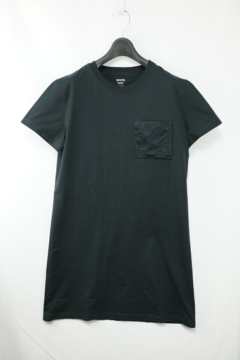 22SS HERMES エルメス ドレス 刺繍入り ポケット ワンピース ブラック 38サイズ 2E4508DU【中古】 21,754円