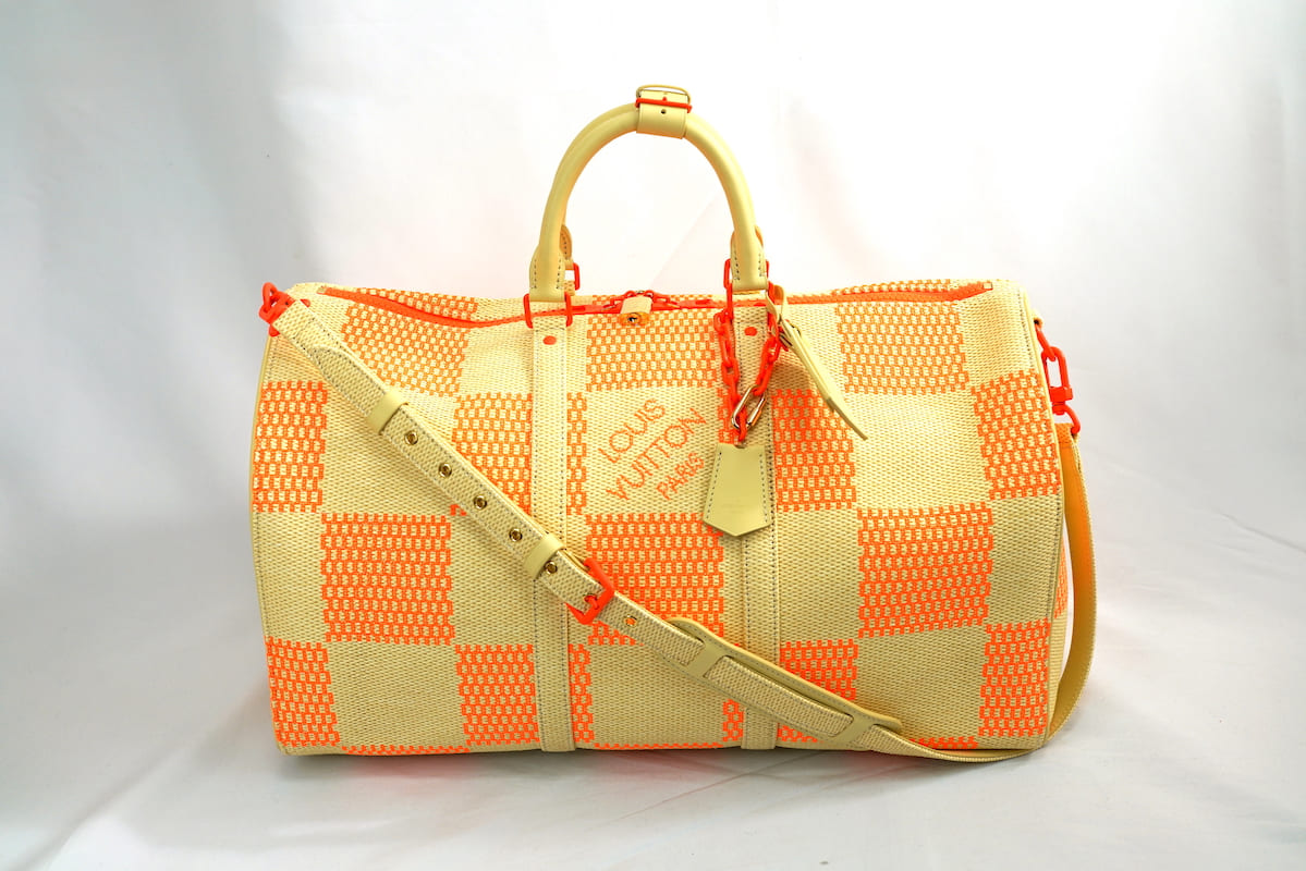 通貨価値67万 21SS LOUIS VUITTON ルイヴィトン M57419 キーポル バンドリエール 50ラフィア ボストンバッグ LV オレンジ色【中古】
