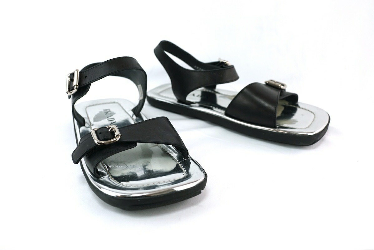 楽天市場】PRADA(プラダ) サイズ:6.5 ロゴ クロスストラップ