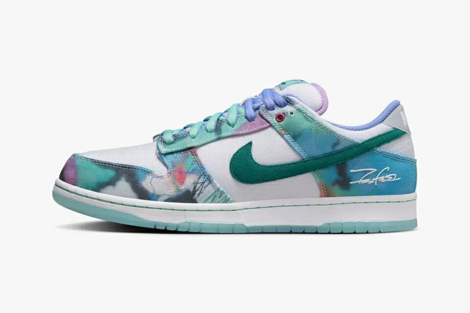 Futura Nike SB Dunk Low White and Geode Teal フューチュラ ナイキ SB ダンク 置き目 白いこと アンド ジオードティール HF6061-400【中古】新古品
