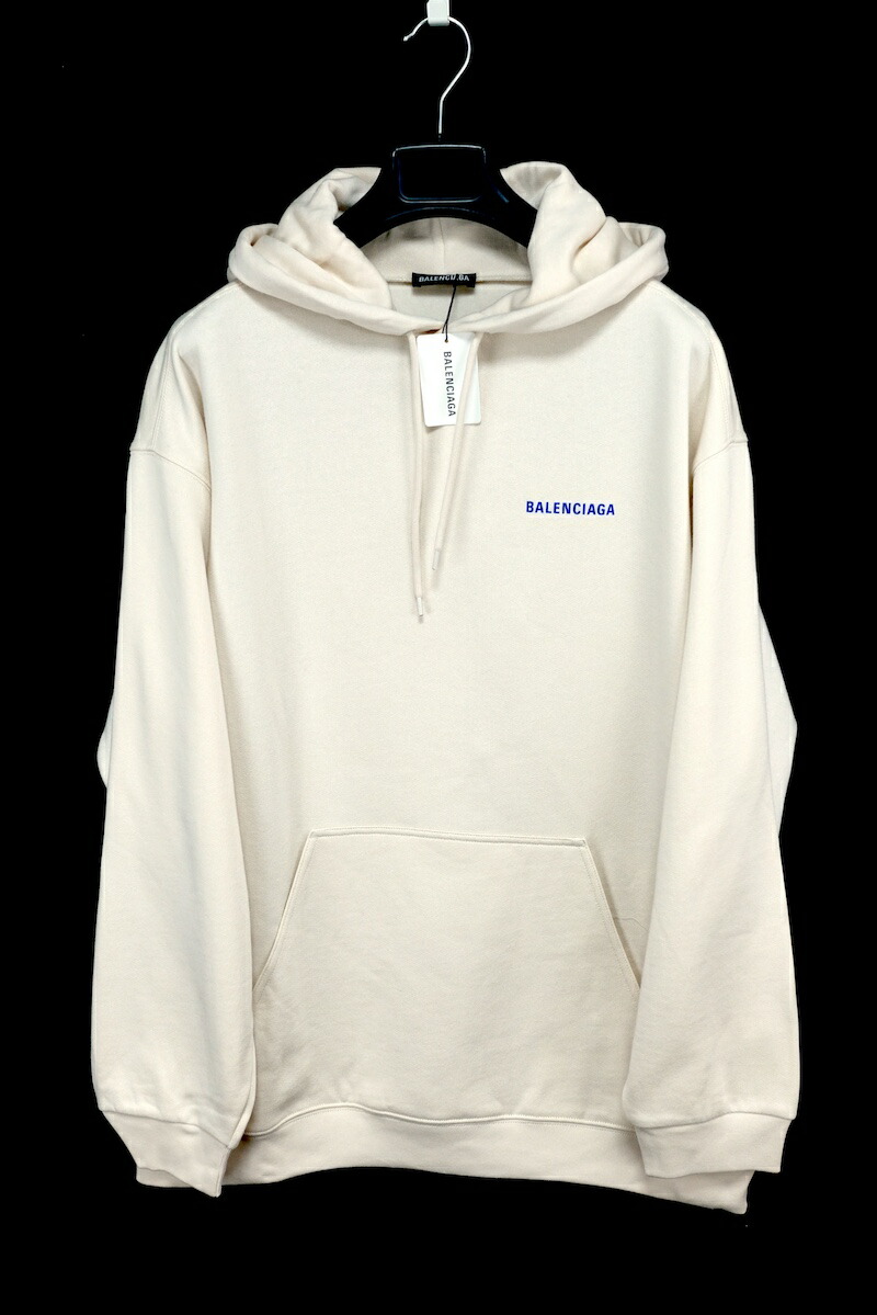 バレンシアガ 刺繍ロゴ プルオーバー パーカーミディアムフィット ダークグレー BALENCIAGA バレンシアガ 刺繍ロゴ プルオーバー パーカー