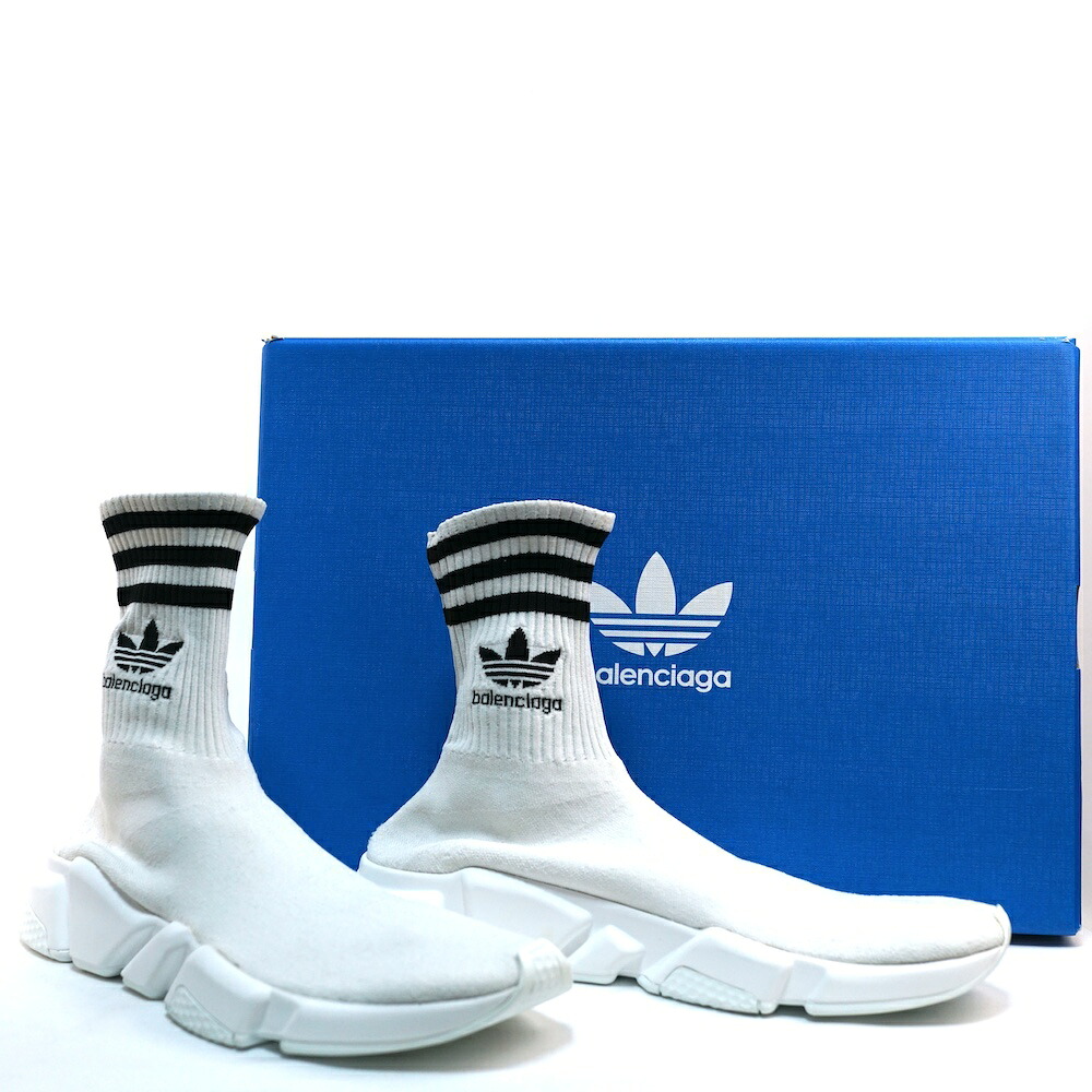 BALENCIAGA adidas Speed Trainer White バレンシアガ アディダス スピード トレーナー ホワイト ソックス スニーカー サイズ42(約27.5cm) サイズ43(約28.5cm) 717579WBDV1 【中古】新古品