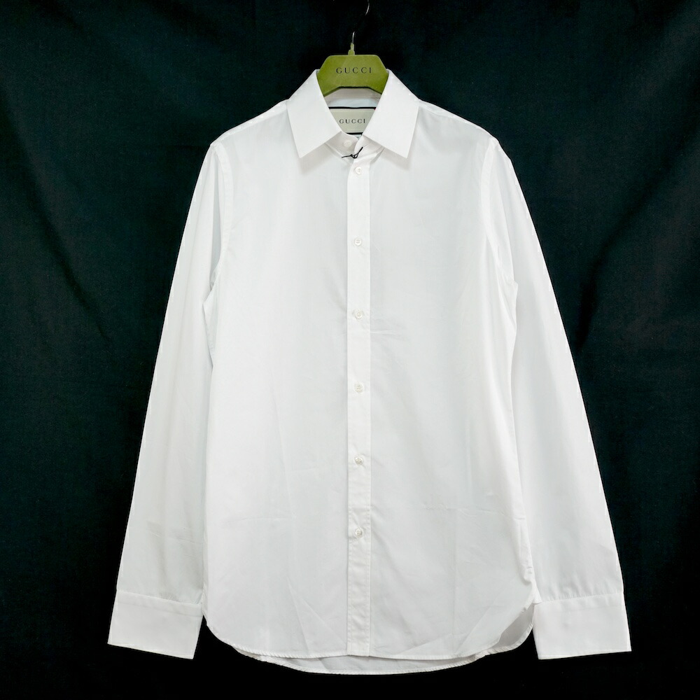 【未使用】GUCCI グッチ ドレスシャツ メンズ 白シャツ トムフォード期 未使用】GUCCI グッチ ドレスシャツ メンズ 白シャツ トムフォード期
