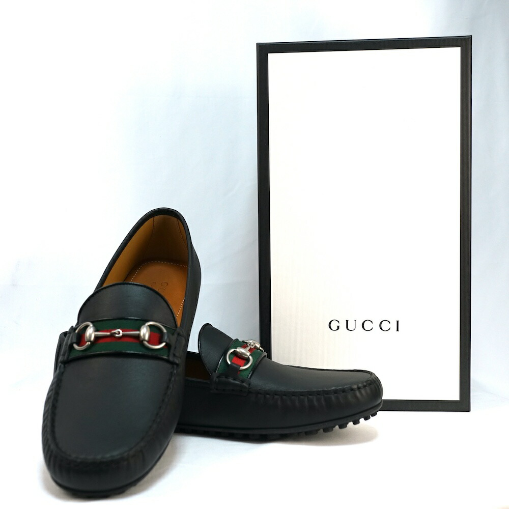 GUCCI グッチ　ブリクストン　ホースビット　ローファー　38 1/2 黒金 新古品 GUCCI グッチ ブリクストン 5.5 ホースビット ローファー 黒金