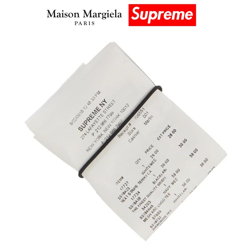 24SS Supreme MM6 Maison Margiela Receipt Wallet White シュプリーム MM6 メゾンマルジェラ 受け取り証書 ウォレット 白いこと【中古】新古品