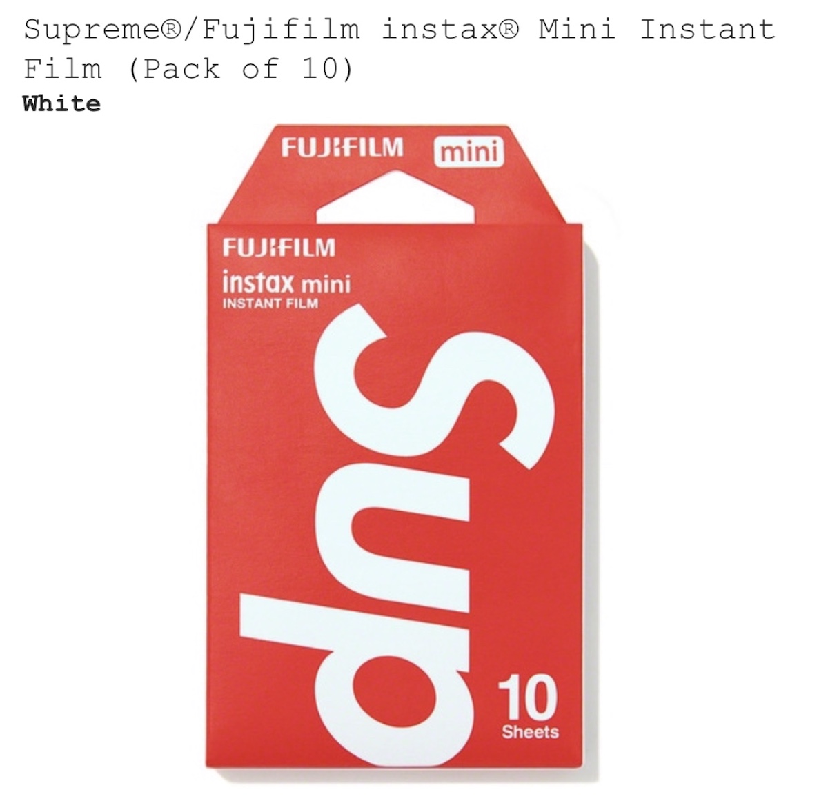 売り切れ必至 国内配送 ss Supreme Fujifilm Instax Mini Instant Film Pack Of 10 シュプリーム 富士フィルム インスタックス ミニ インスタント フィルム 新品未使用 最新 人気 稀少 国内配送 Lexusoman Com