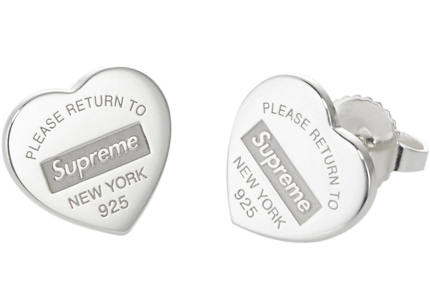 Supreme / Tiffany & Co. Return to Tiffany Heart Tag Stud Earrings (Set of 2) Silver シュプリーム / ティファニー リターン トゥー ティファニー ハート タグ スタッド イヤリング(セット オフ 2) シルバー【中古】新古品画像