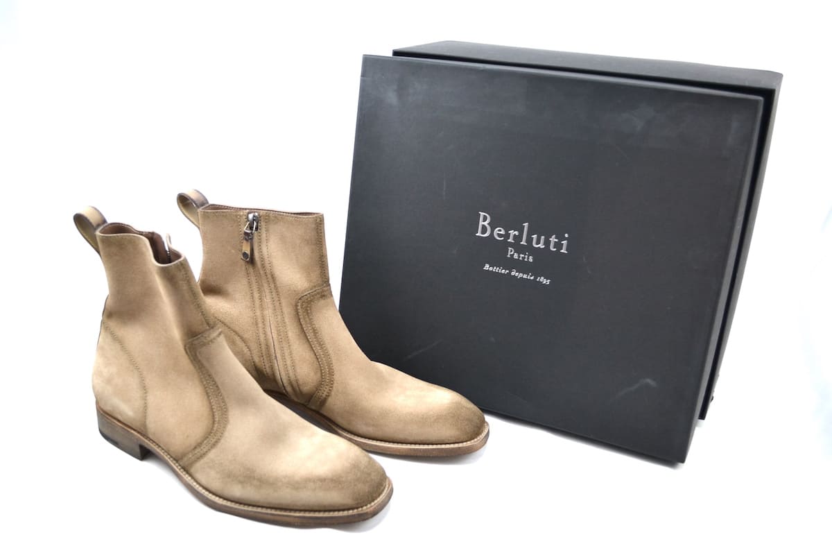 お買得】 BERLUTI ベルルッティ スエード レザー サイドジップ