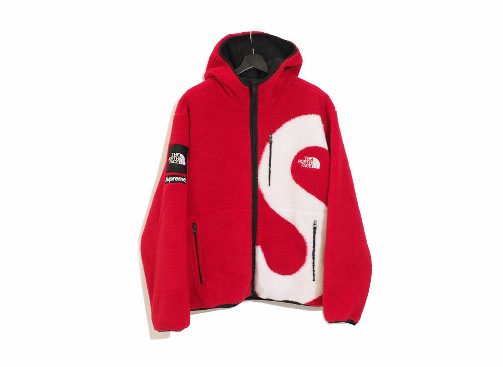 20FW Supreme × The North Face logo hooded fleece jacket