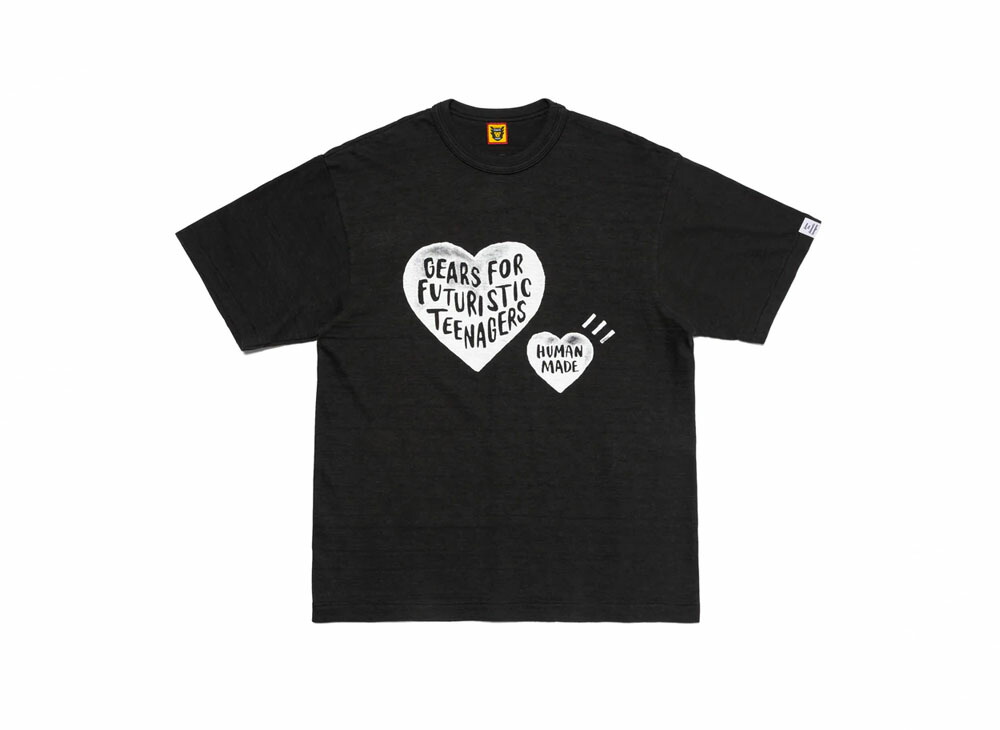 Human Made 黒いハートとヘビのTシャツ HUMAN MADE】ハート ヘビ 半袖グラフィック Tシャツ 関送込