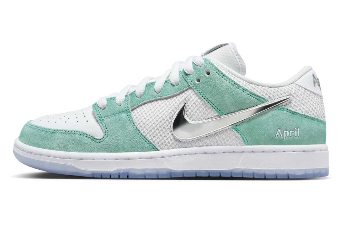 APRIL SKATEBOARDS Nike SB Dunk Low Pro QS White and Multi-Color 