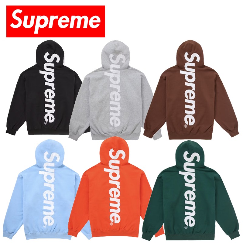 24FW Supreme Satin Applique Hooded Sweatshirt シュプリーム サテン アップリケ フーディー スウェットシャツ 【中古】新古品