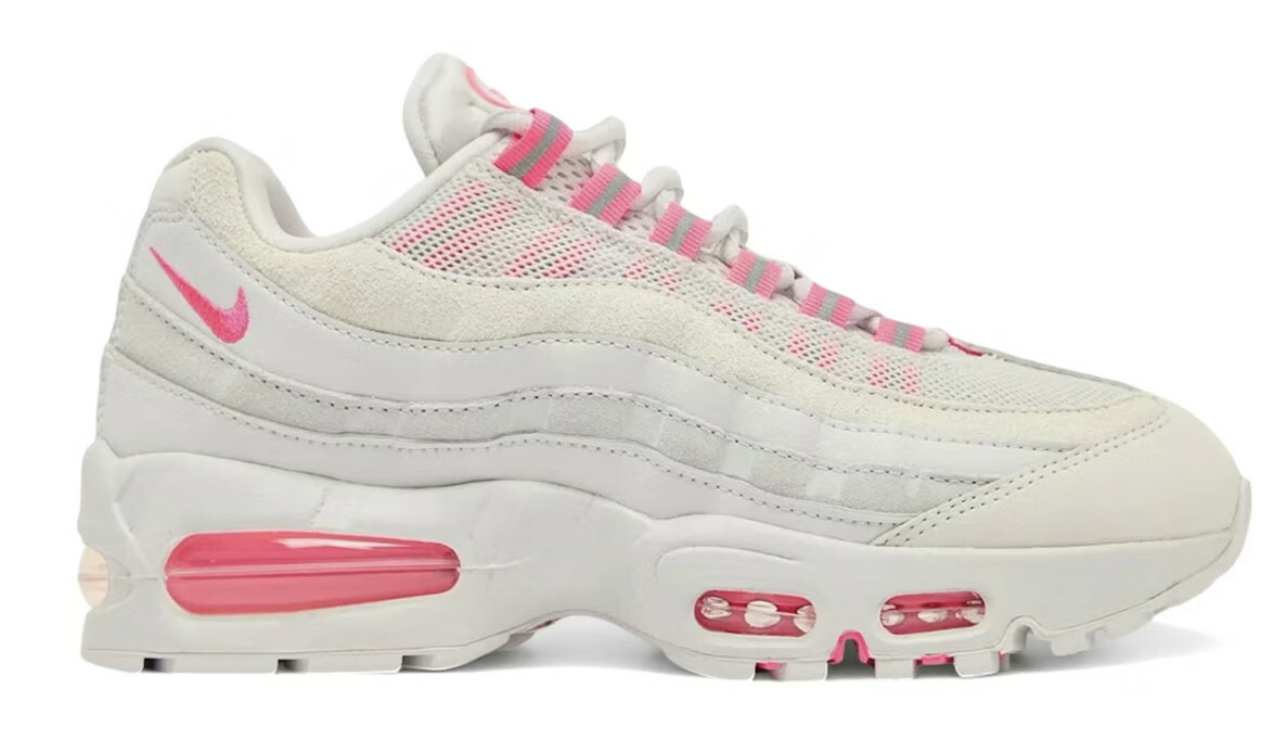 Nike Women\u0027s Air Max 95 OG Big Bubble Vast Grey Hyper Pink ナイキ ウィメンズ 大気圏マックス95 OG ビッグ砂上の楼閣 乳ぶさ薄墨色 ハイパーピンク IB6396-002【中古】新古品