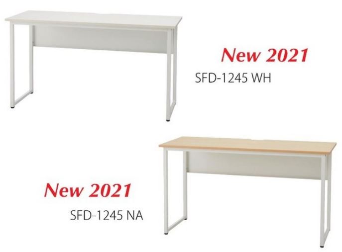 SFD サイドデスク W1200 SFD-1245 オフィスデスク ホワイトフレーム コンパクトデスク 幅1200×奥行450×高さ700mm