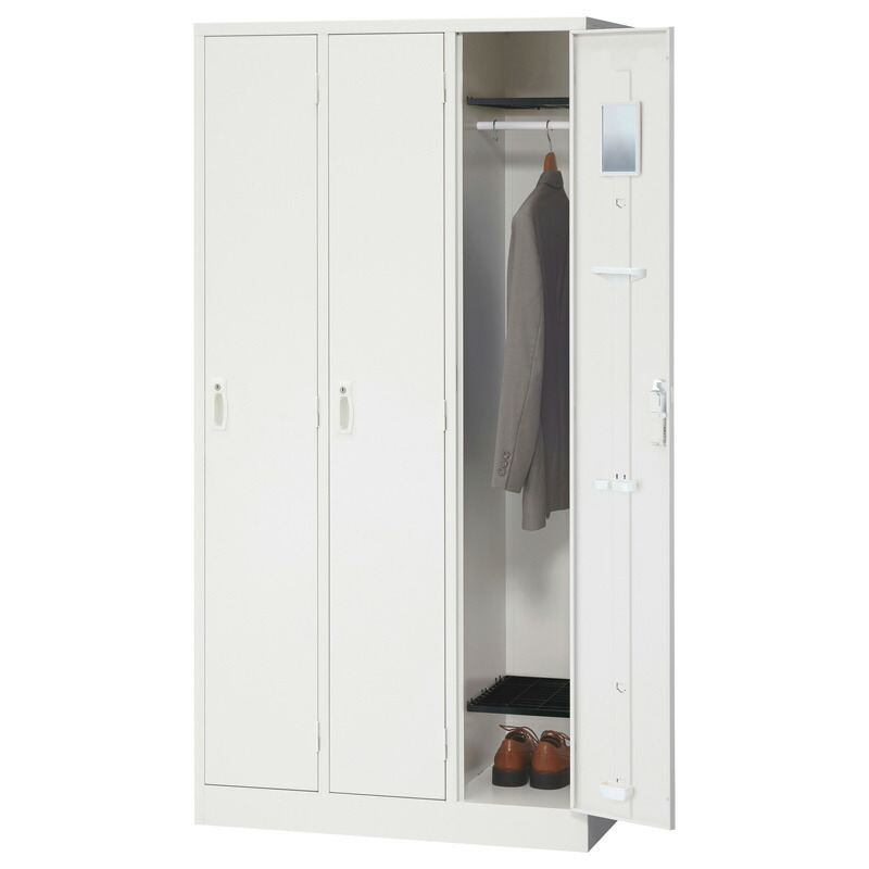 3人用ロッカー 3名用 スチール写真ロッカー 目ぼしい品ロッカー 研ぎ澄ます品 AKL-W3 ロッカー 鍵付き添い人ロッカー 白いことロッカー 日本製 抗菌操作手順 【新品】