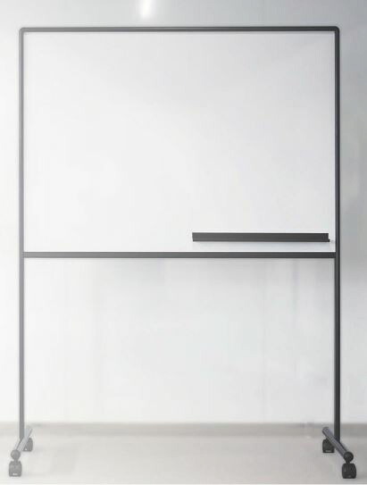 【法人様限定】送料無料 新品 ホワイト＆ブラックボード EBMB-34 ホワイトボード ブラック W1318×D557×H1750 キャスター付き シンプル オフィス家具 オフィス 会議