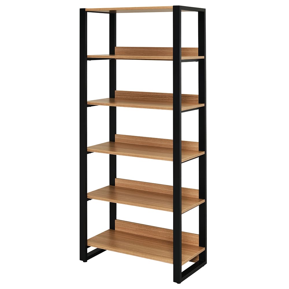 【法人様押さえる】貨物輸送無料 新品 リスムシェルフ W800 5段 ウォルナット×黒いことひな形 RFFSH-805DM-BF