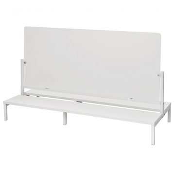 【法人様限定】送料無料 対面机上台 W1150 ホワイト フロストパネル付き|オフィス家具のオフィスパートナー