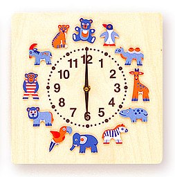 時計・動物たち｜木のおもちゃ　おっぽろっぽ