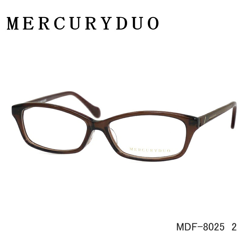 MERCURYDUO マーキュリーデュオ メガネ MDF-8025 C-2 ブラウン かわいいセルめがね 伊達メガネ/度付/PCメガネなどに!|OPTタマキ