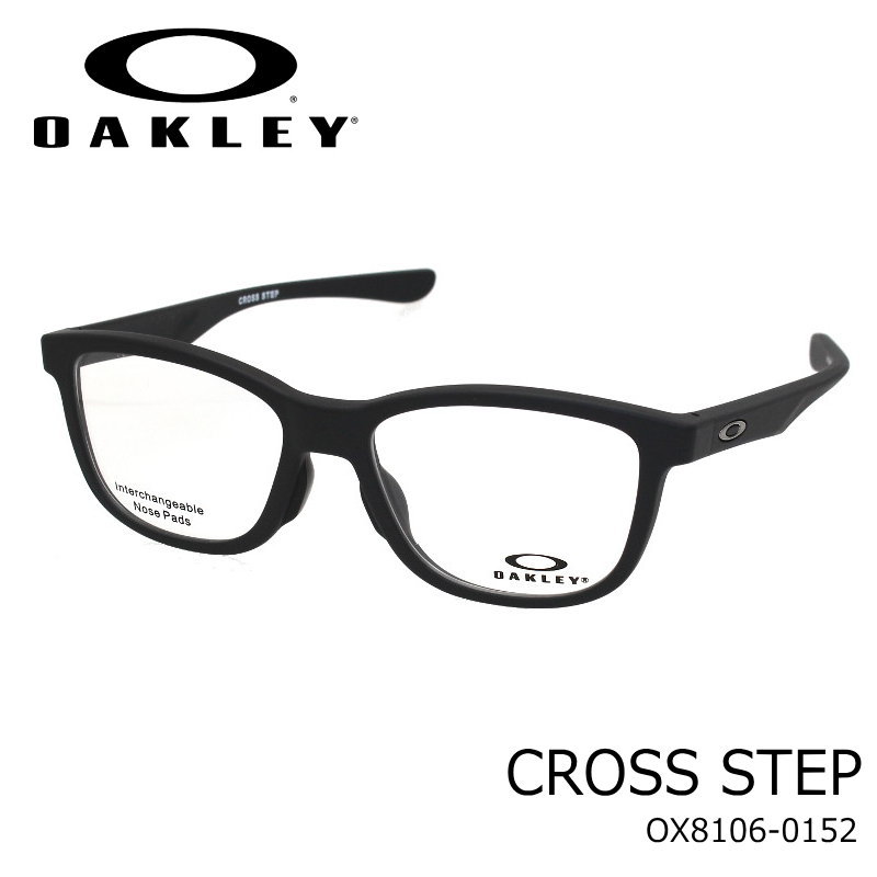 Cross B U I クロスステップ Satin Step ユニセックス 男女兼用モデル サングラス サテンブラック Cross Oakley オークリー Black 52サイズ Ox 8106 0152 Optタマキ 送料無料 度付対応選べるノーズパット 激安本物