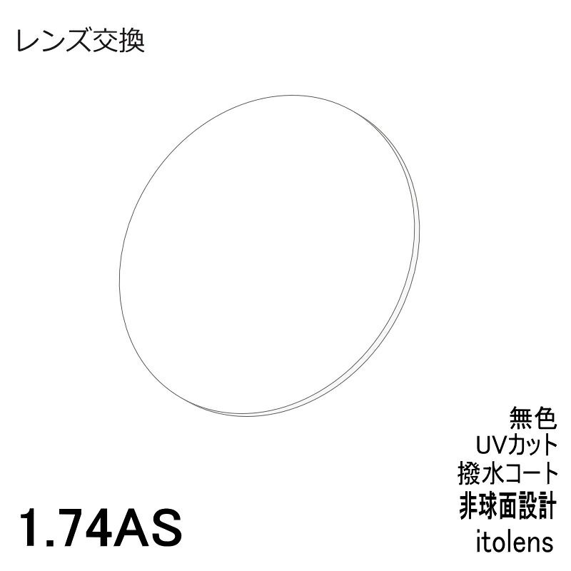 眼鏡水晶体取り替えっこ用 イトー水晶体 1.74AS 最薄型非球面水晶体