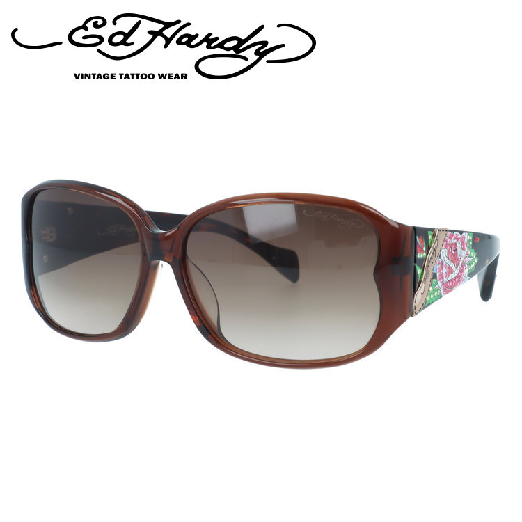 【当店限定SALE】【国内正規品】エドハーディー サングラス アジアンフィット Ed Hardy ROSES LONG STEM 61サイズ スクエア型 ユニセックス メンズ レディース
