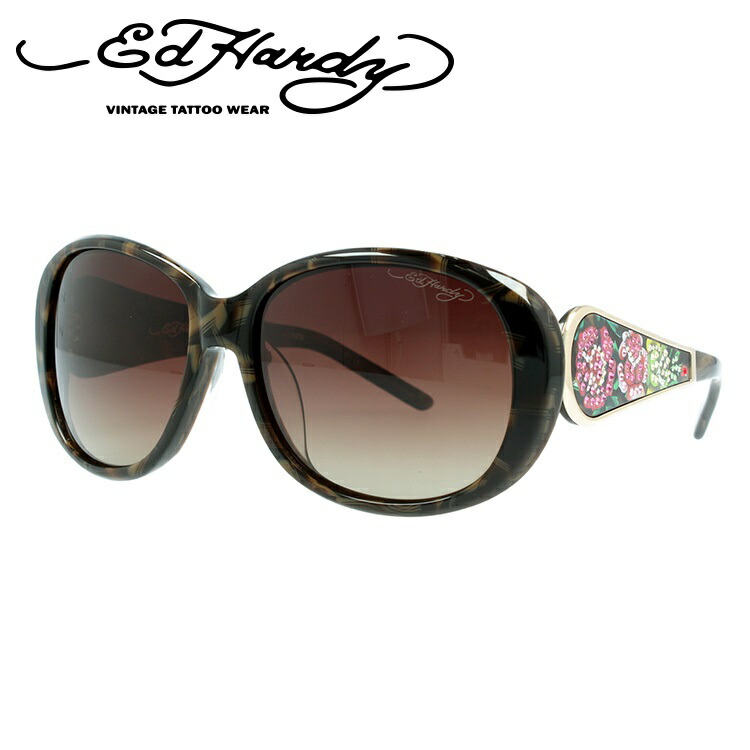 【当店限定SALE】エドハーディー サングラス EdHardy スリーローズ THREE ROSES ブラウン/ブラウングラデーション メンズ レディース UVカット メガネ ブランド ギフト プレゼント