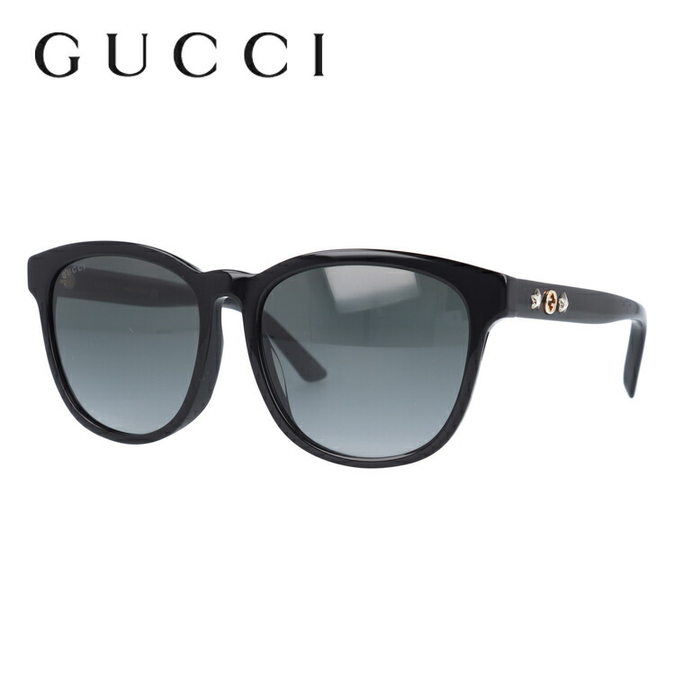 グッチ サングラス 【ウェリントン型】 アジアンフィット GUCCI GG0232SK 001 56サイズ ユニセックス メンズ レディース イタリア製 インターロッキング GG ラインストーン 星 UVカット 紫外線 プレゼント