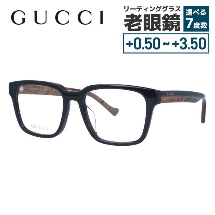 グッチ メガネフレーム 伊達メガネ アジアンフィット(フルフィット) GUCCI GG1306OA 001 54サイズ スクエア型 ユニセックス メンズ レディース|Dream Pocket -ドリームポケット-