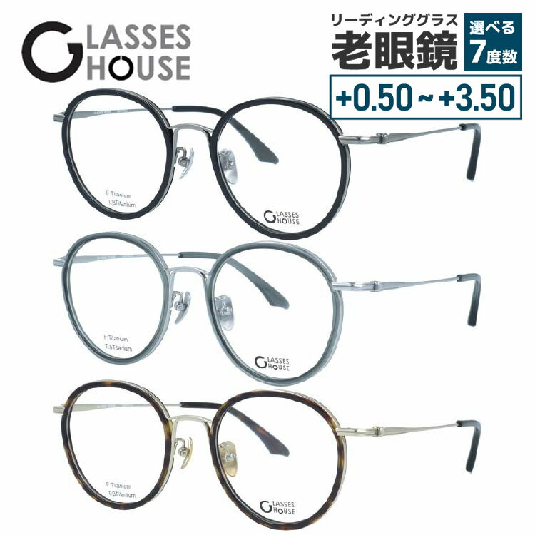 【当店限定SALE】グラスハウス メガネフレーム 伊達メガネ アジアンフィット（フルフィット） 調整可能ノーズパッド（クリングス） GLASSES HOUSE GH7707 49サイズ 全3カラー ボストン型 ユニセックス メンズ レディース