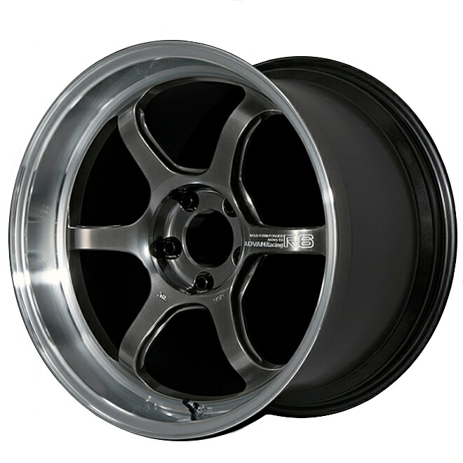 ヨコハマ アドバン レーシング R6 アルミホイール 18×8.5J　5/114.3　+45 マシニング＆レーシングハイパーブラック V4434 離島・沖縄配送不可