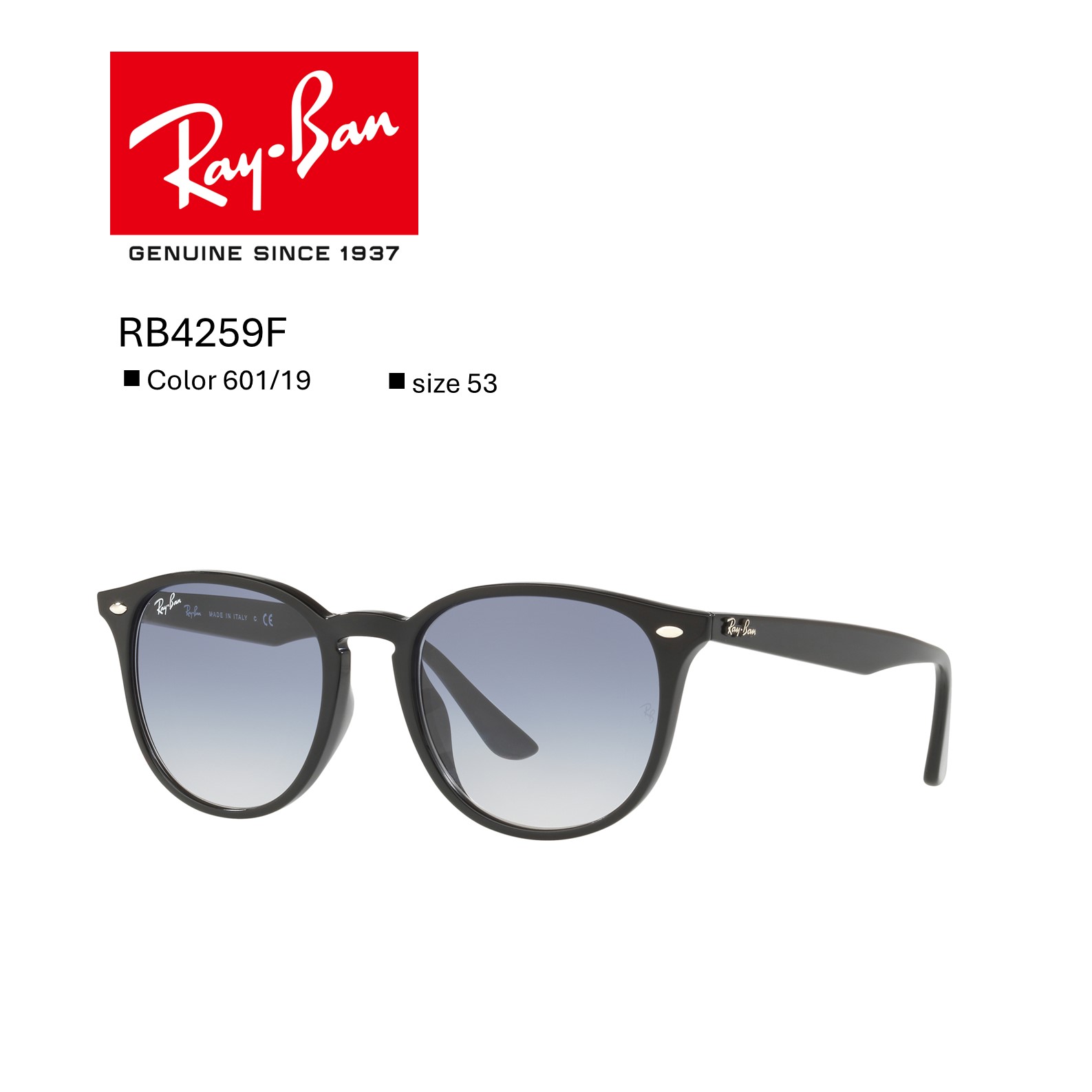 国内正規品【RB4259F-60187】ライトグレー レイバン　サングラス Ray-Ban レイバン サングラス RB4259F-601/87 正規品 RB4259F