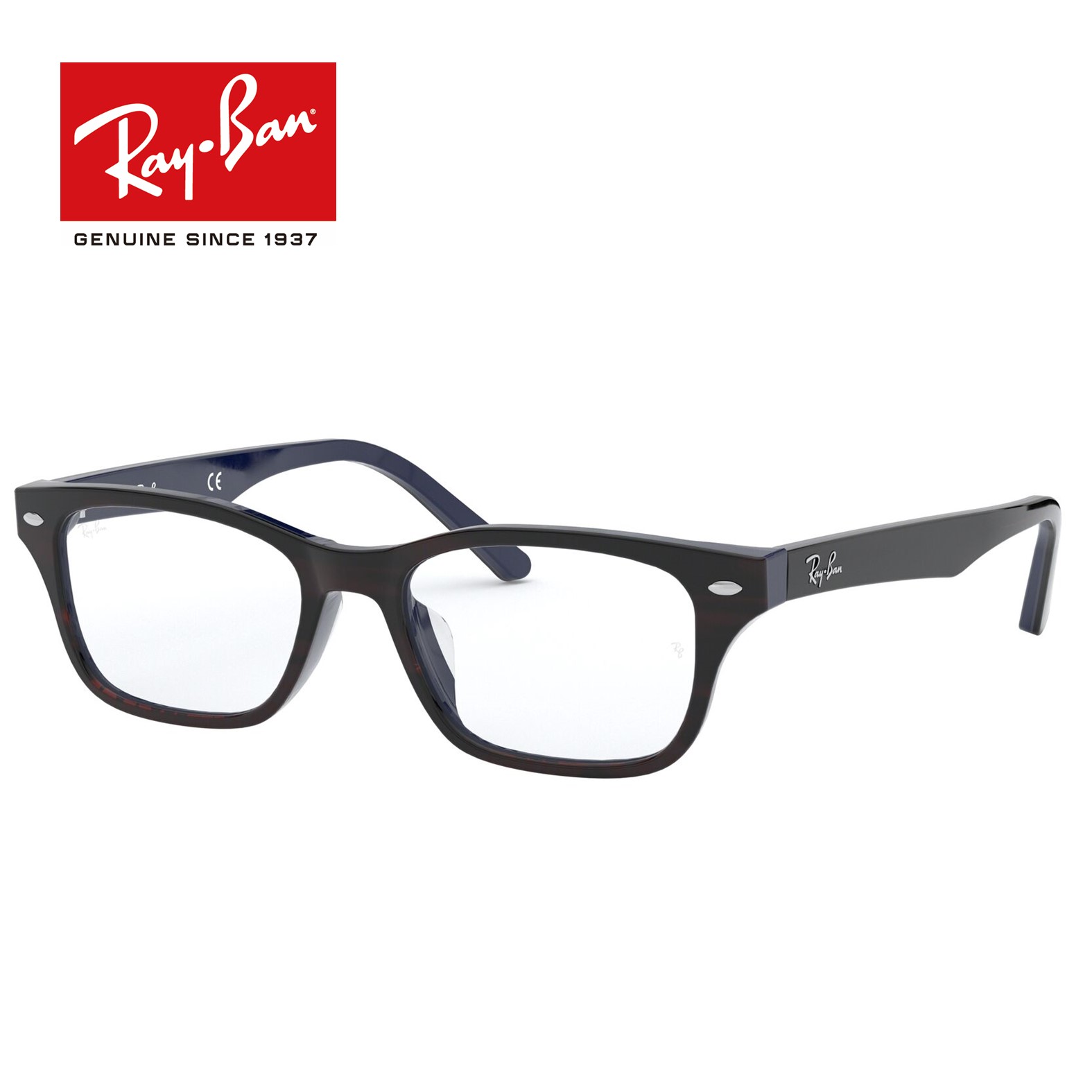 人気 レイバン メガネ フレーム Ray Ban Rx5345d 5076 伊達メガネ 度付き ブルーライト カット 眼鏡 レンズ付 キャンペーン ブルー 青 ブラウン 低廉