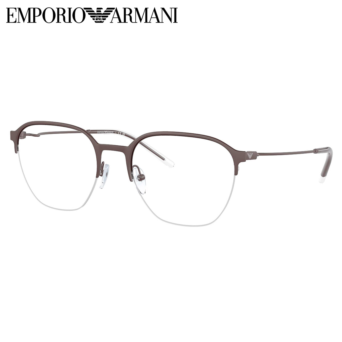 エンポリオアルマーニ EA1160 3380 54 メガネ EMPORIO ARMANI マットカラー ハーフリム ナイロール メンズ レディース｜電脳眼鏡