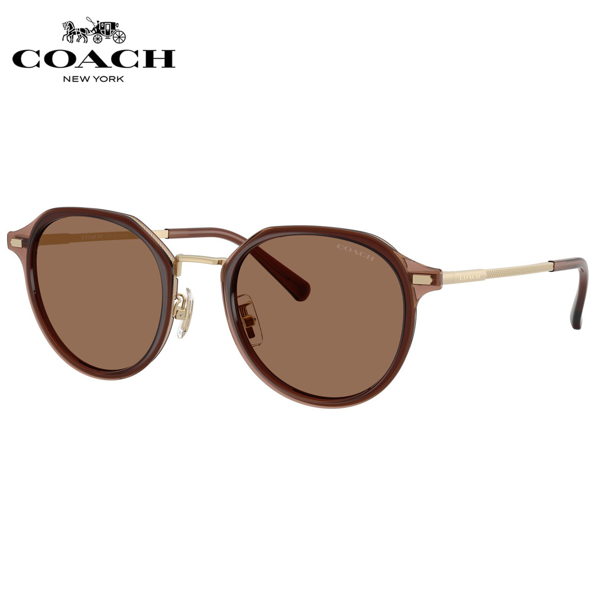 コーチ HC7183 947473 51 サングラス COACH クラウンパント コンビ クリア クロスハッチパターン メタルハングタグリベット メンズ レディース｜電脳眼鏡