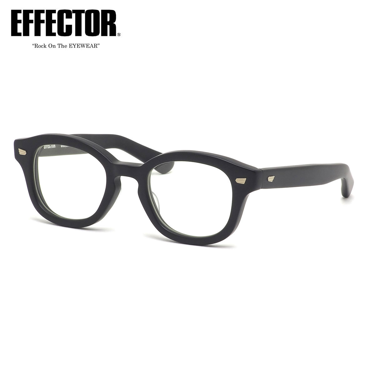 エフェクター メガネ CHROMATIC BKM 47 UVカット 伊達メガネレンズ付 EFFECTOR クロマティック ウェリントン 人気 おしゃれ 太フレーム 太い 黒縁 日本製 鯖江 メンズ レディース|電脳眼鏡