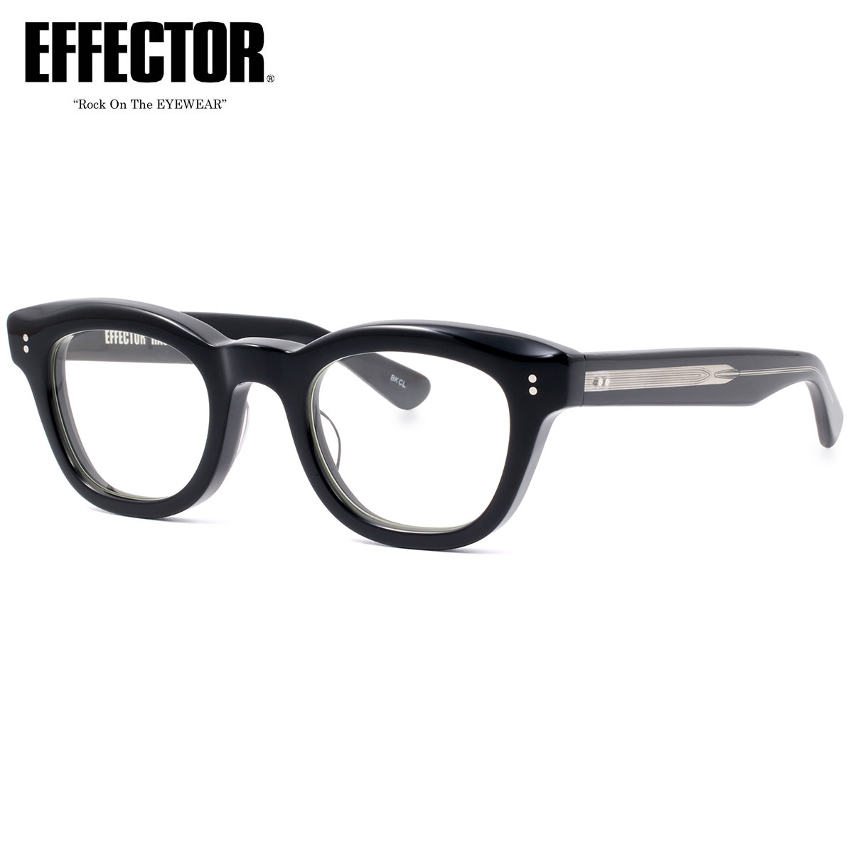 エフェクター メガネ RASCH BKCL 48 UVカット 伊達メガネレンズ付 EFFECTOR ラッシュ 黒 クリア 二層 日本製 鯖江 国産 メンズ レディース