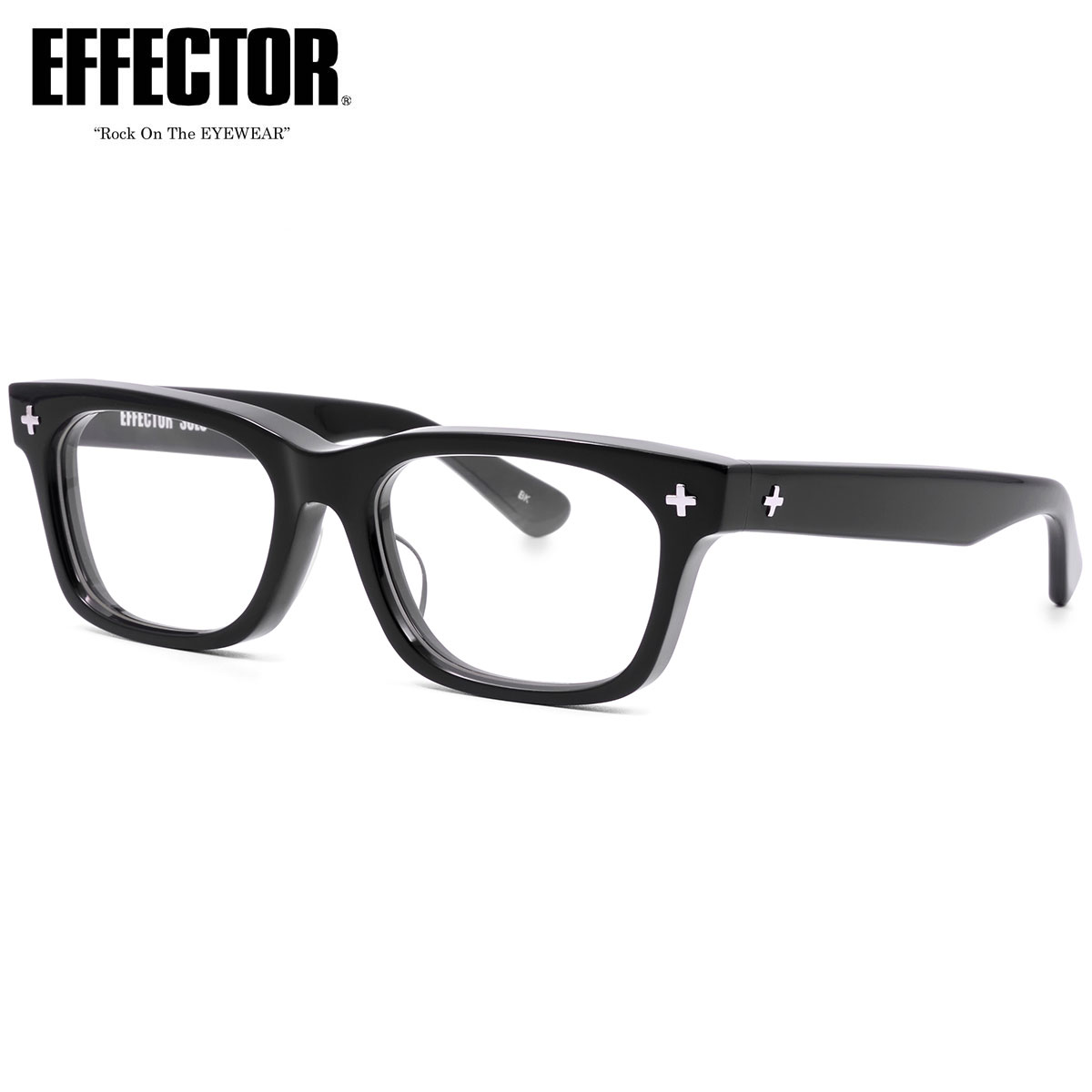エフェクター SOLO BK 53 メガネ 伊達メガネレンズ付 EFFECTOR ソロ 黒縁 くろぶち 十字架 クロス made in Japan 日本製 鯖江 国産 メンズ レディース｜電脳眼鏡