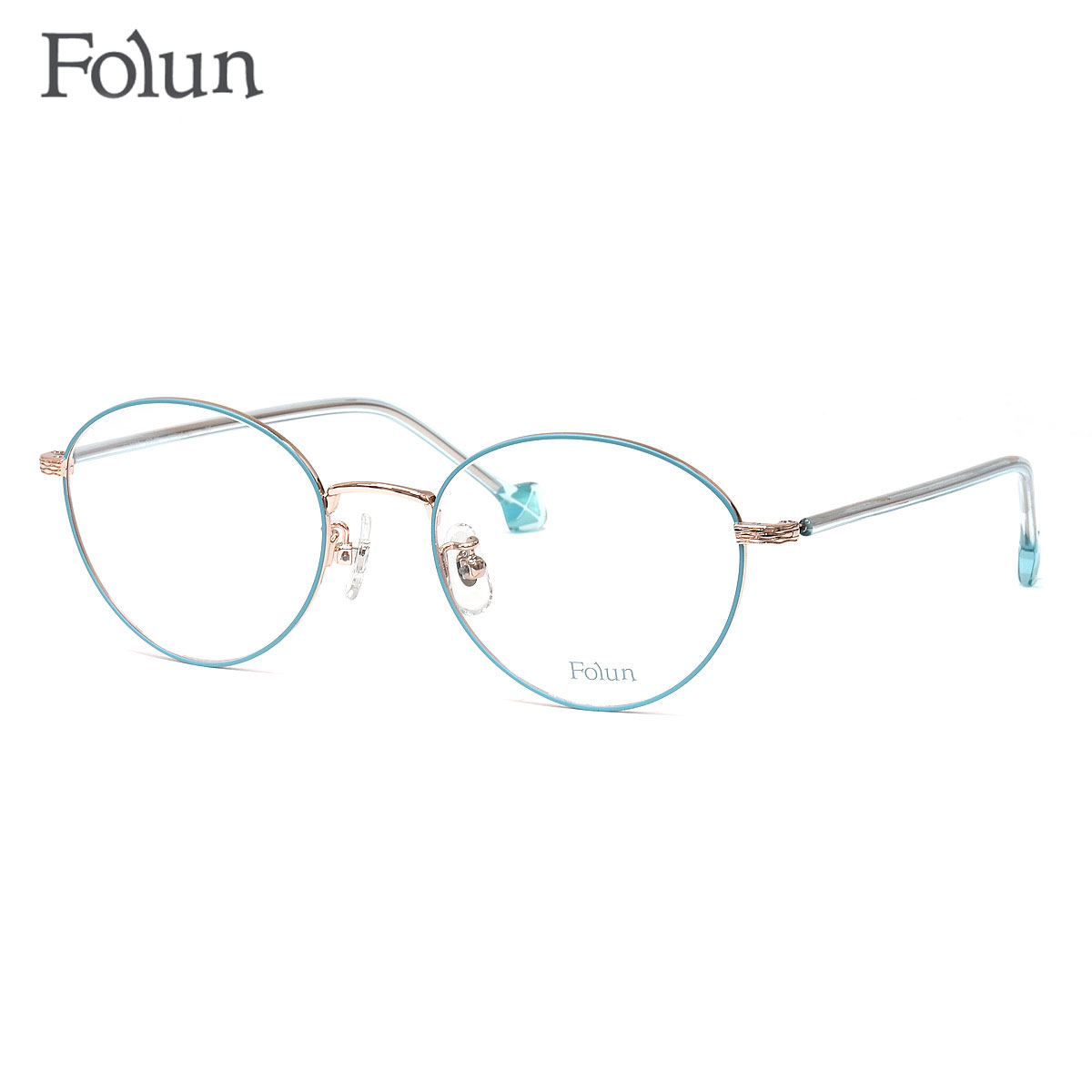 フォルン FL2027 GD/BL 50 メガネ Folun βチタン レディース|電脳眼鏡