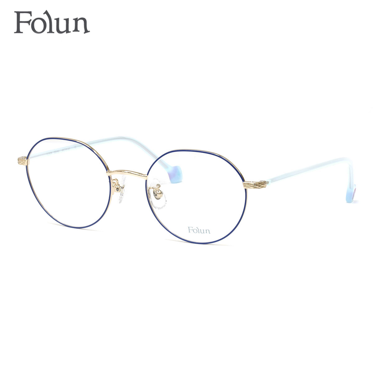フォルン FL2028 GD/NV 48 メガネ Folun βチタン レディース