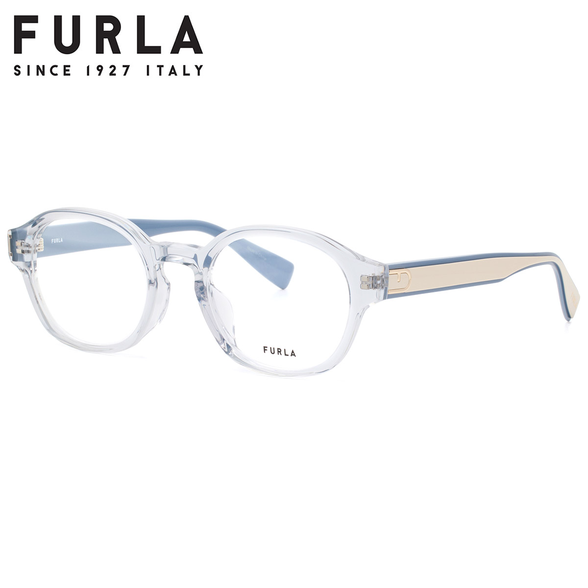 フルラ VFUA88J 0D50 48 メガネ FURLA クリア トランスペアレント アーチロゴ ブルー系 ローブリッジフィット アジアンフィット CanCam.jp 生見愛瑠さん着用モデル めるる レディース