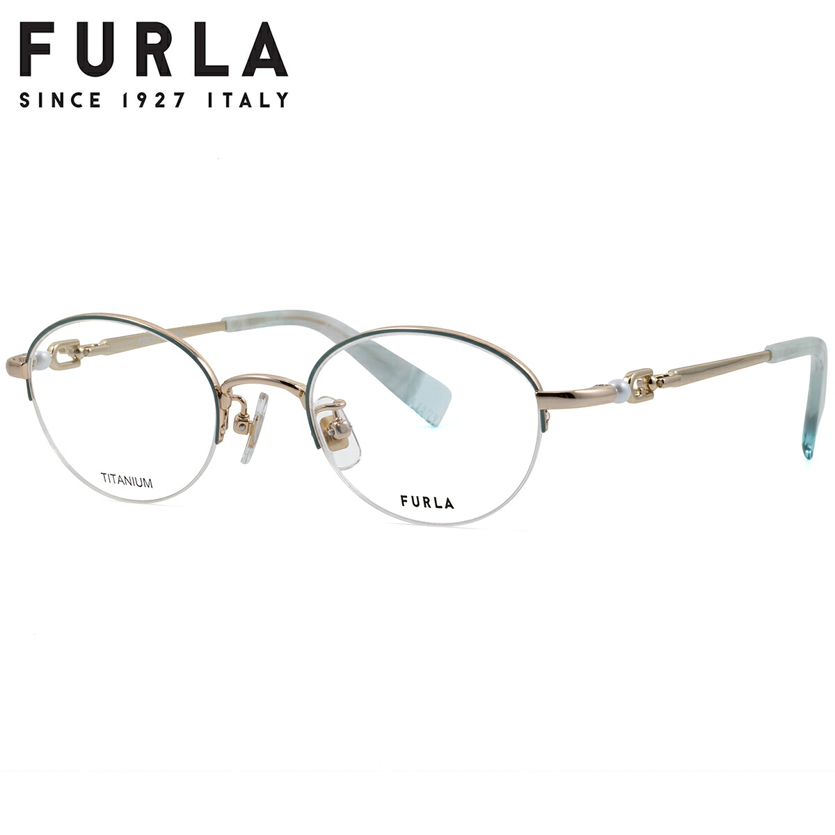 フルラ VFUB38J 0I88 47 メガネ FURLA ハーフリム ローブリッジフィット アジアンフィット レディース｜電脳眼鏡