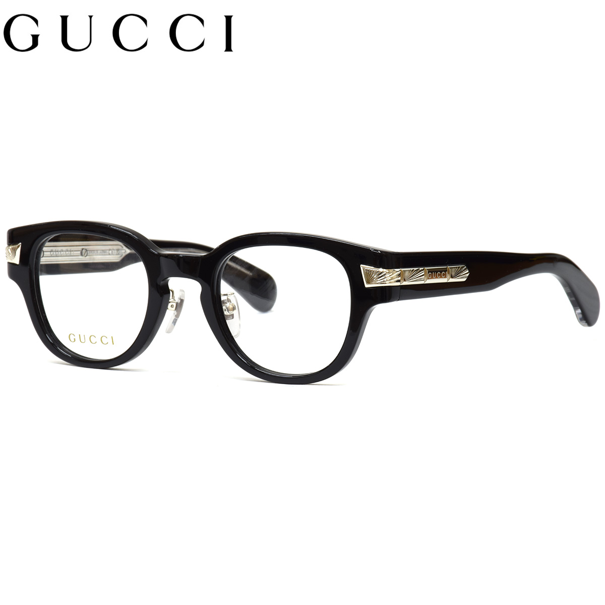 グッチ GG1741OJ 001 48 メガネ GUCCI 黒縁 くろぶち 日本製 made in Japan メンズ レディース