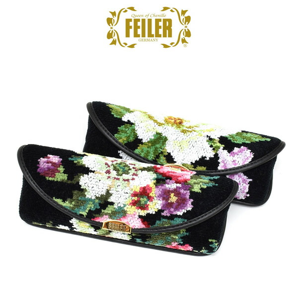 【メール便：1個まで】 フェイラー FEILER CASE メガネケース FEILER 50 51 めがねケース 眼鏡ケース 花柄 フラワー シュニール織 モールヤーン プレゼント 誕生日 クリスマス 敬老の日 母の日 おしゃれ エレガント レディース[ACC]
