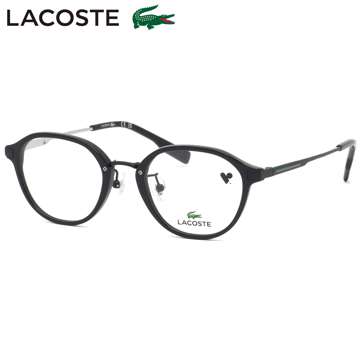 ラコステ L2958LB 001 48 メガネ LACOSTE クラウンパント 黒縁 くろぶち βチタン ローブリッジフィット メンズ レディース
