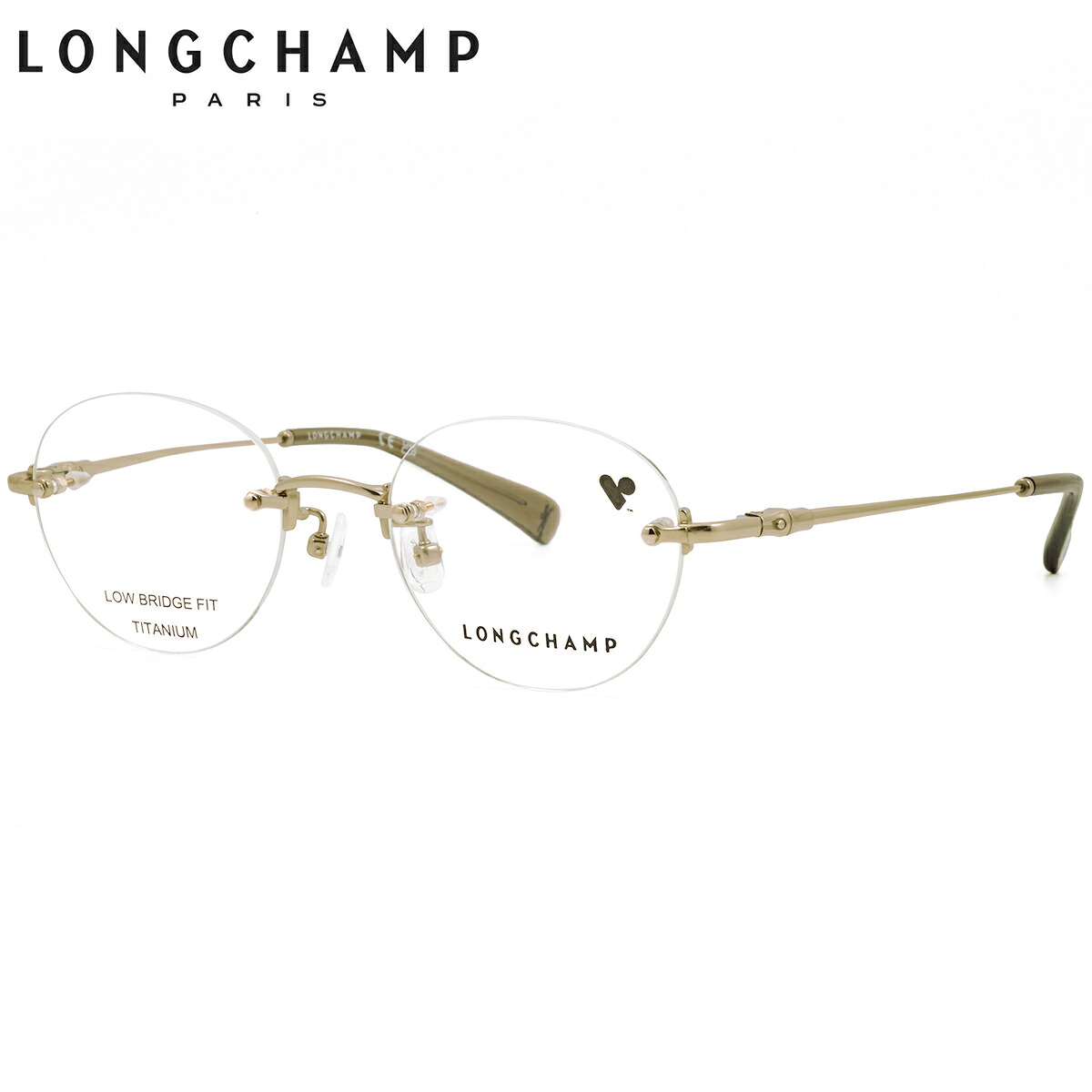 ロンシャン LO2552LBJ 714 48 メガネ LONGCHAMP ツーポイント 縁なし レディース｜電脳眼鏡