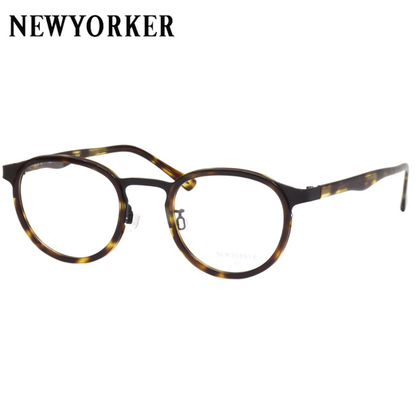 ニューヨーカー N6287 BKS3 47 メガネ NEWYORKER インナーリム べっ甲 デミ ボスリントン 日本製 made in japan メンズ レディース|電脳眼鏡